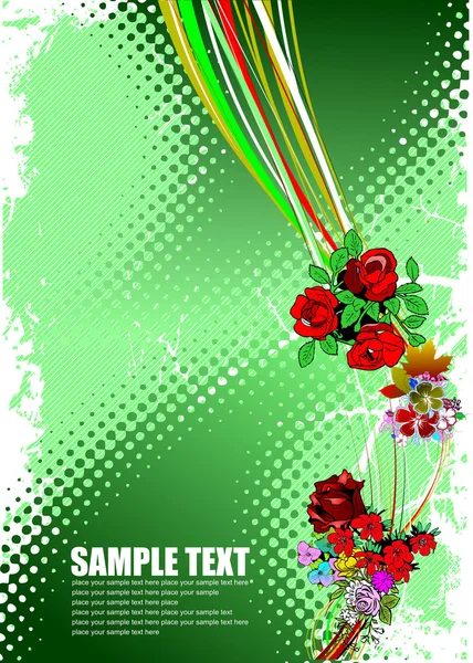 Fond floral d'été. Illustration vectorielle. Carte d'invitation — Image vectorielle