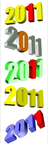 Conjunto de 2011 año calendario icono símbolo para su uso en la impresión, en sitios web, o en — Archivo Imágenes Vectoriales