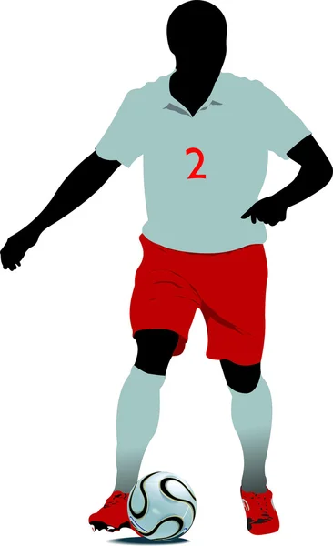 축구 선수. 디자이너들을 위한 컬러 Vector 삽화 — 스톡 벡터