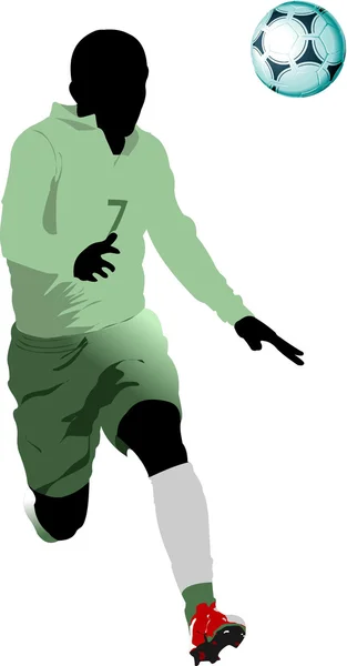 Fotbollsspelare. Färgade vektor illustration för designers — Stock vektor