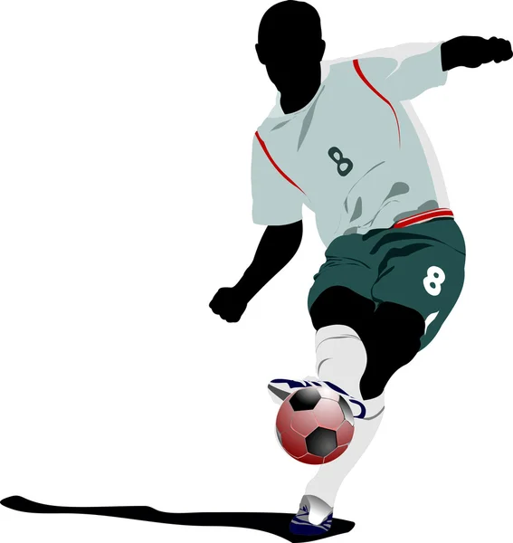 Piłkarz. Kolorowy wektor ilustracji dla projektantów — Wektor stockowy