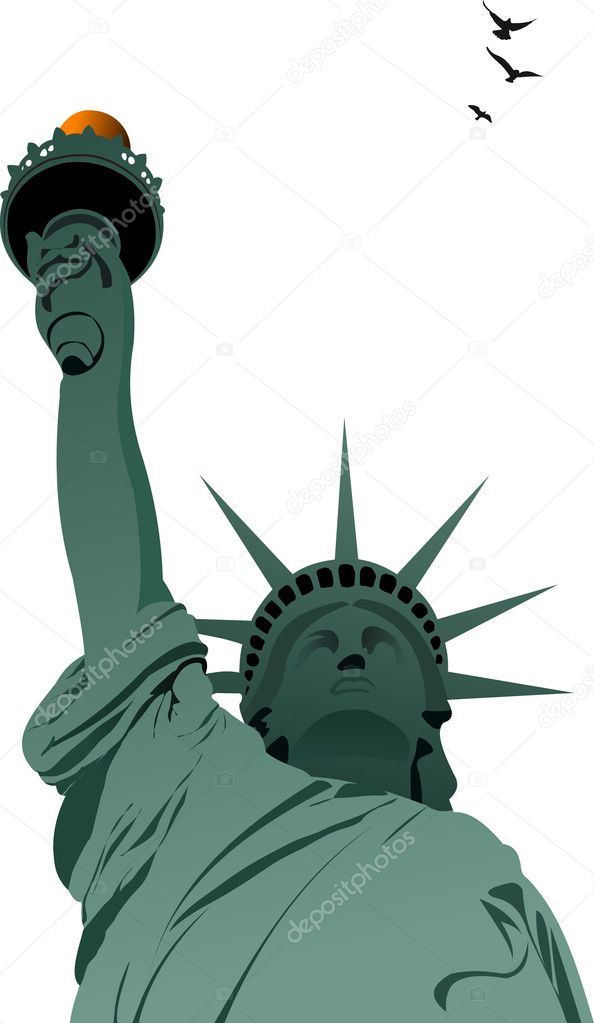 Statue of Liberty in New York. Vector illustration
