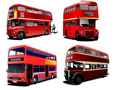 London double Decker red bus. Vector illustration clipart