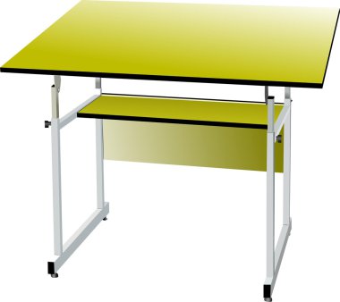 School desk on white isolated background. Vector illustration clipart