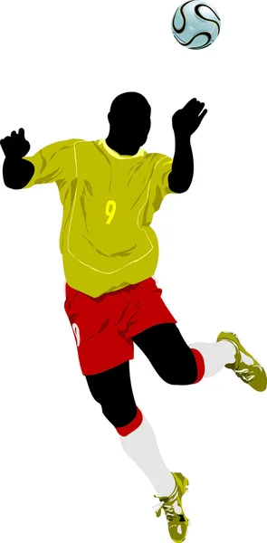 Fußballer Farbige Vektor Illustration Für Designer — Stockvektor