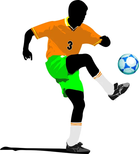 फुटबॉल खिलाड़ी। डिजाइनरों के लिए रंगीन वेक्टर चित्रण — स्टॉक वेक्टर