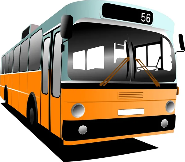 Autobús urbano a la antigua. Autobús turístico. Ilustración vectorial — Archivo Imágenes Vectoriales