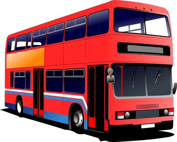 London Dubbel Decker Röd Buss Vektorillustration — Stock vektor