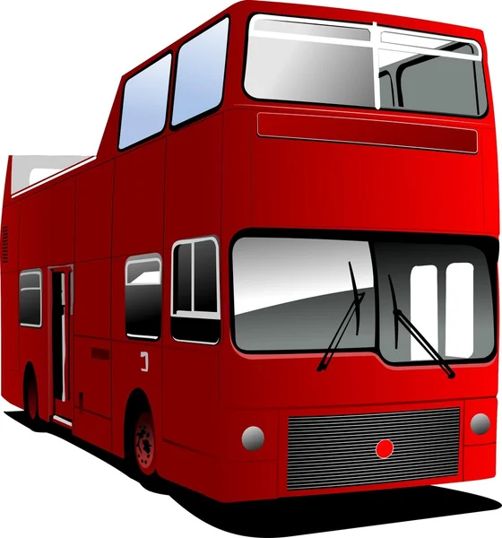 Open Topped Tour London Bus Vector Illustration — Stock Vector