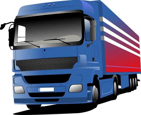 Vektor illustration av blå lastbil — Stock vektor