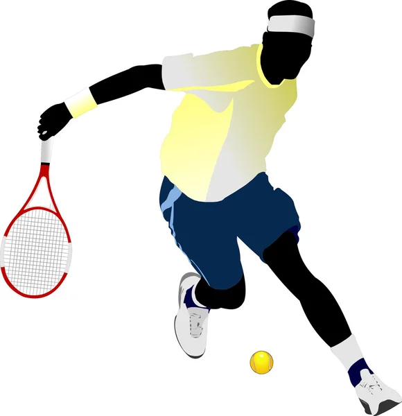 Tennisspieler. Farbige Vektor-Illustration für Designer — Stockvektor