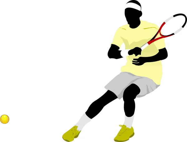 Tennis player. Colored Vector illustration for designers — Stock Vector