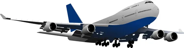 Avión de aterrizaje. Ilustración vectorial — Archivo Imágenes Vectoriales
