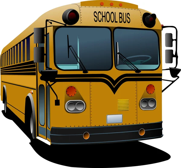 Sárga iskolabusz. Vektorillusztráció — Stock Vector