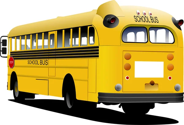 Желтый школьный автобус. Векторная иллюстрация — стоковый вектор
