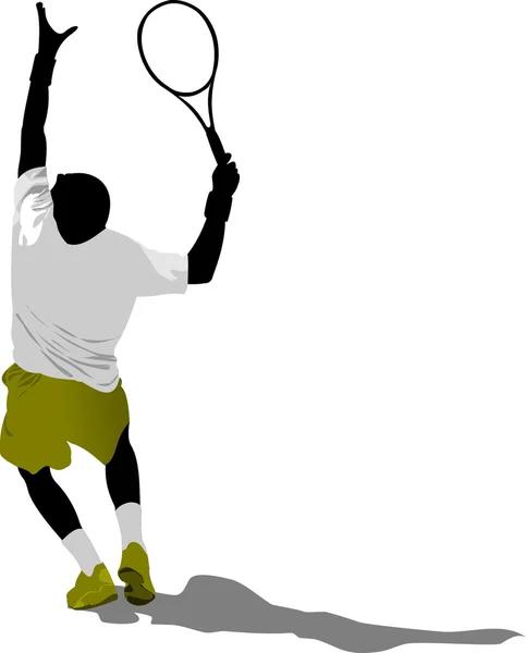 Tenis oyuncusu. Tasarımcılar için Renkli Vektör illüstrasyonu — Stok Vektör