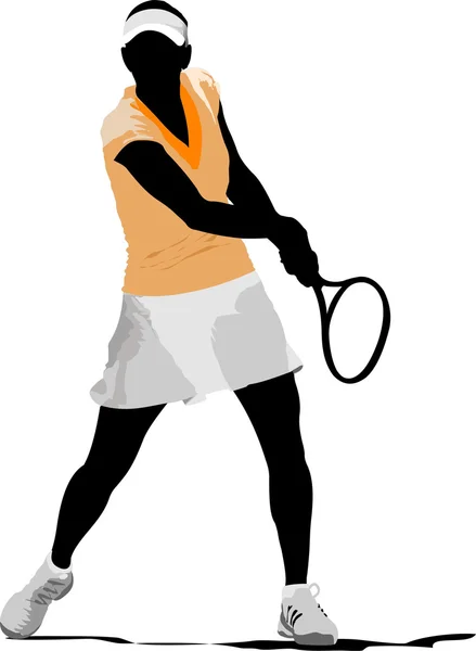 テニス選手 デザイナーのためのカラーベクトルイラスト — ストックベクタ