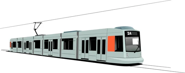 City transport. Tram. Vector illustration — Stock Vector