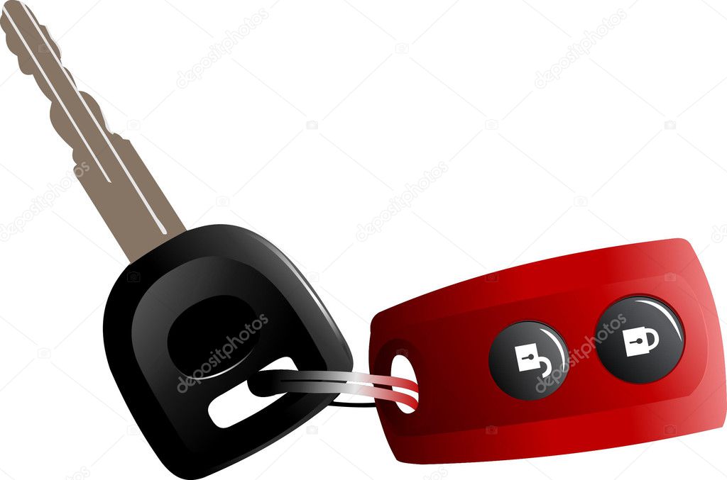 Car keys with remote control isolated over white background