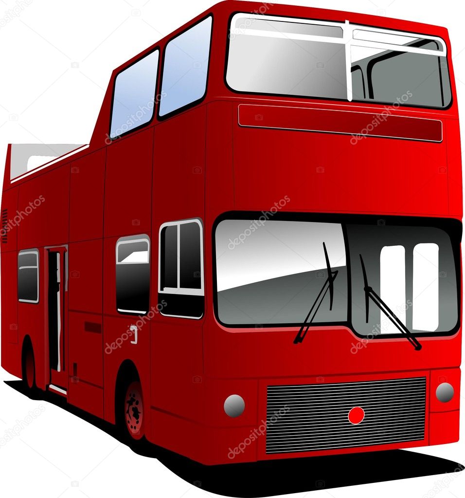 An open topped tour London bus. Vector illustration