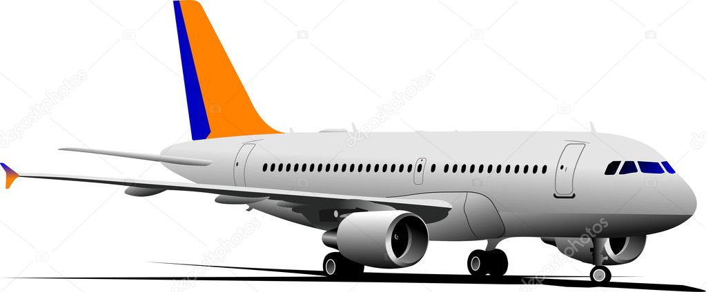 Passenger airplane. Vector illustration