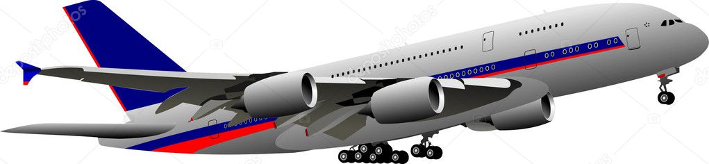 Airplane taking off. Vector illustration
