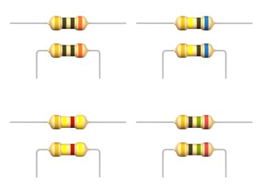 The three-dimensional image of a resistor on a white background clipart