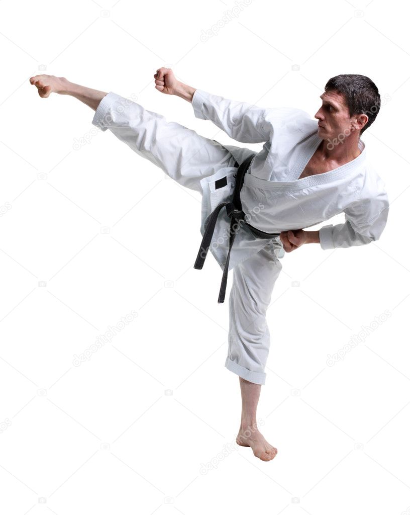 stock photo karate man in a kimono