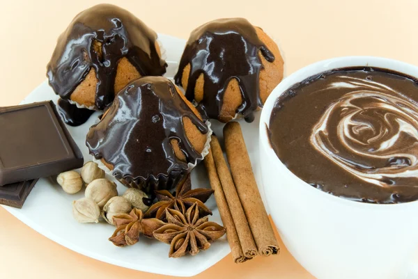 Pasteles con chocolate — Foto de Stock
