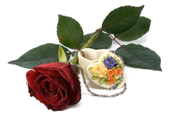 Rose Box Silver — Stock Photo, Image
