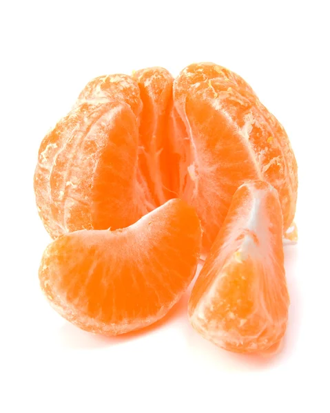 Peeld Tangerine Witte Achtergrond — Stockfoto