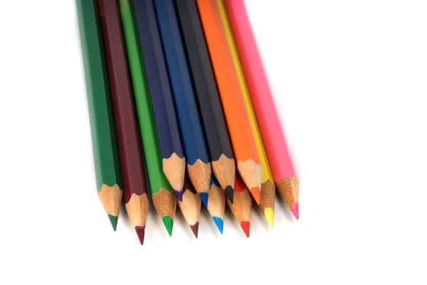 Wooden Crayon White Background — Stock Photo, Image