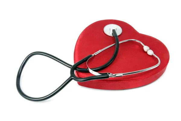 Stethoscope Heart White Background — Stock Photo, Image
