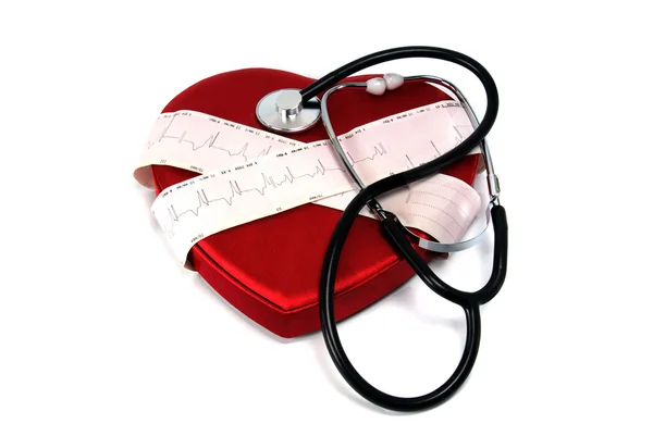 Box Heart Stethoscope — Stock Photo, Image