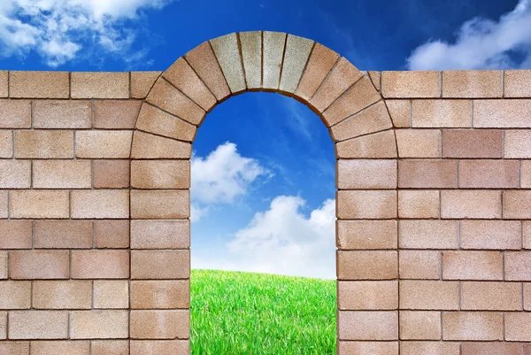 Isolated arch from bricks — Stock Photo, Image