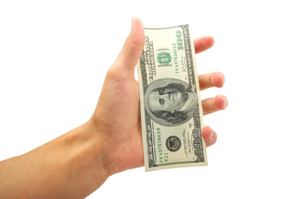 Dollar in palm — Stock Photo, Image