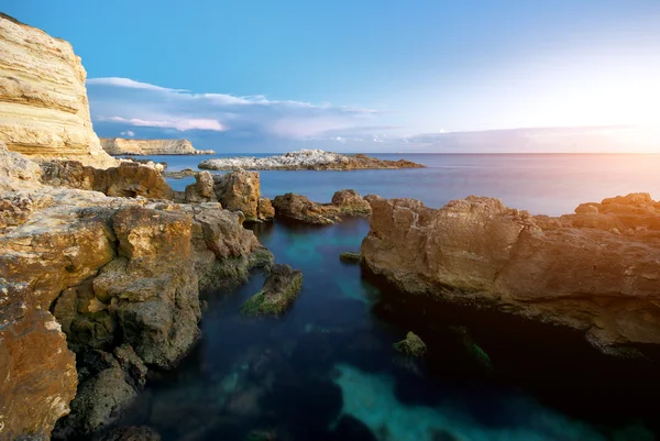 Meereslandschaft und Sonnenuntergang — Stockfoto
