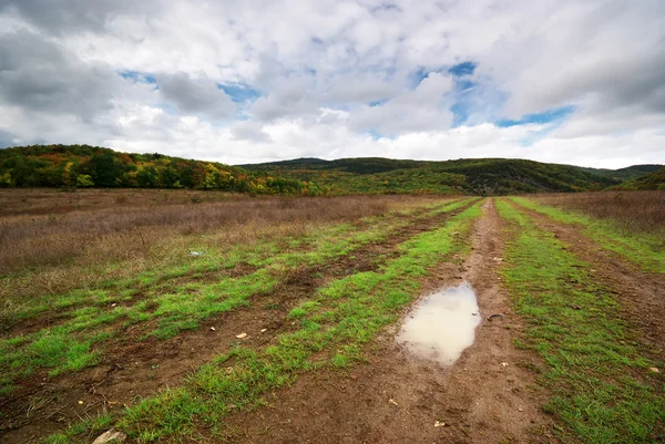 Kirli yol şeritli — Stok fotoğraf