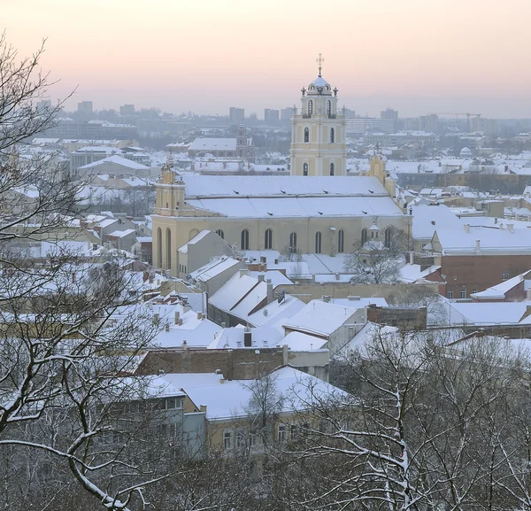 Früher Dezembermorgen Vilnius Johannes Kirche — Stockfoto