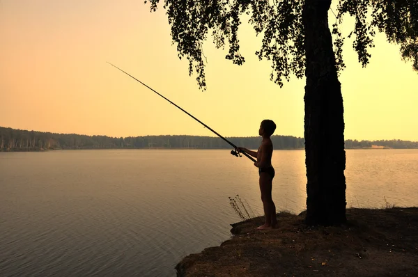Pesca al atardecer — Foto de Stock