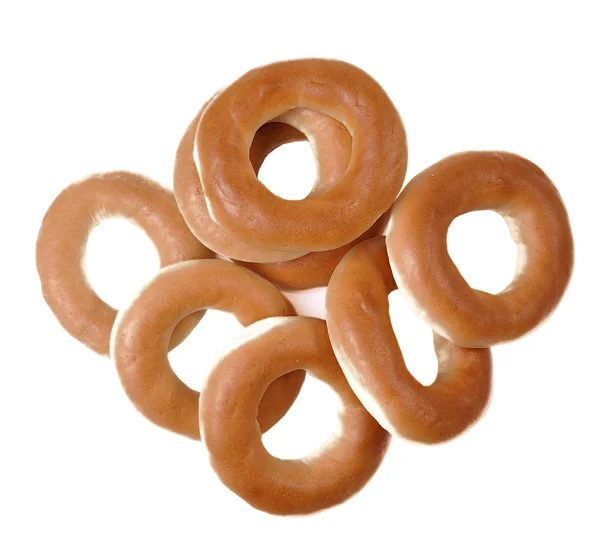 Ring bagels on a white background — Stock Photo, Image