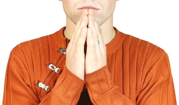Retrato de un hombre durante una oración — Foto de Stock
