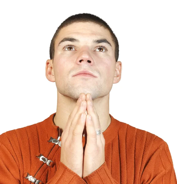 Portrait of a man during a prayer — Stock Photo, Image