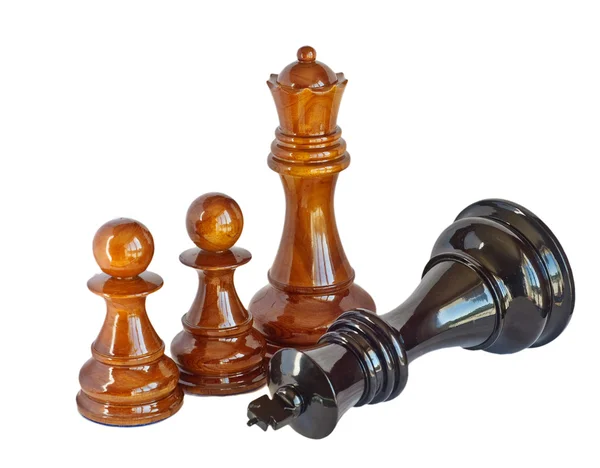 Beyaz izole satranç — Stok fotoğraf