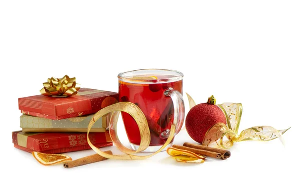 Bebida de invierno y decoración de Navidad — Foto de Stock