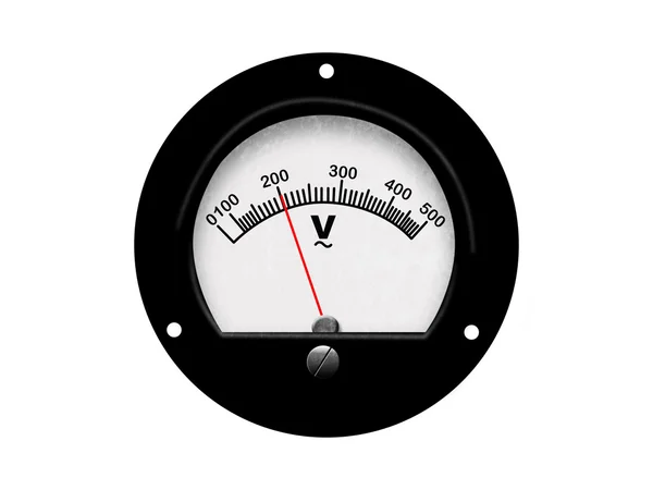 Gamla begagnade analog voltmeter — Stockfoto