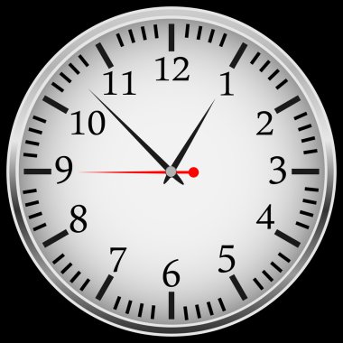 A modern mechanical clock with arabic numerals clipart