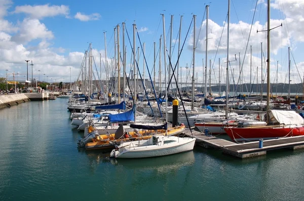 stock image Small yachts in a harbor