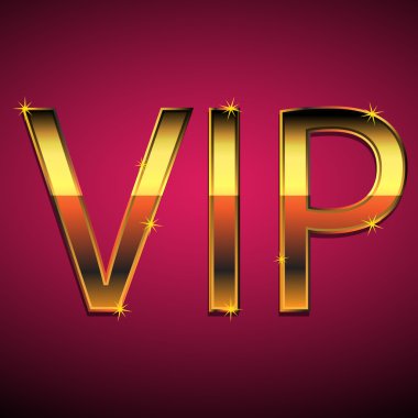 Vip text on a red background clipart