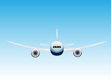 Plane in the sky clipart